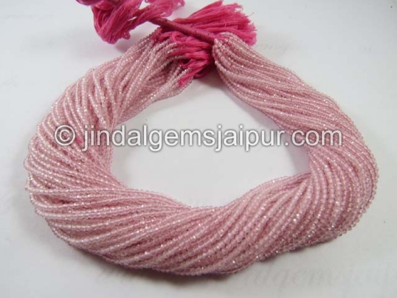 Rose Quartz Micro Cut Round Shape Beads